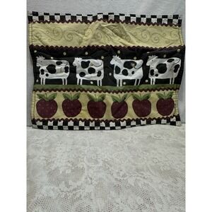 Franco Kitchen Decor Cow Apple Checkered Border Placemat‎ Farmhouse